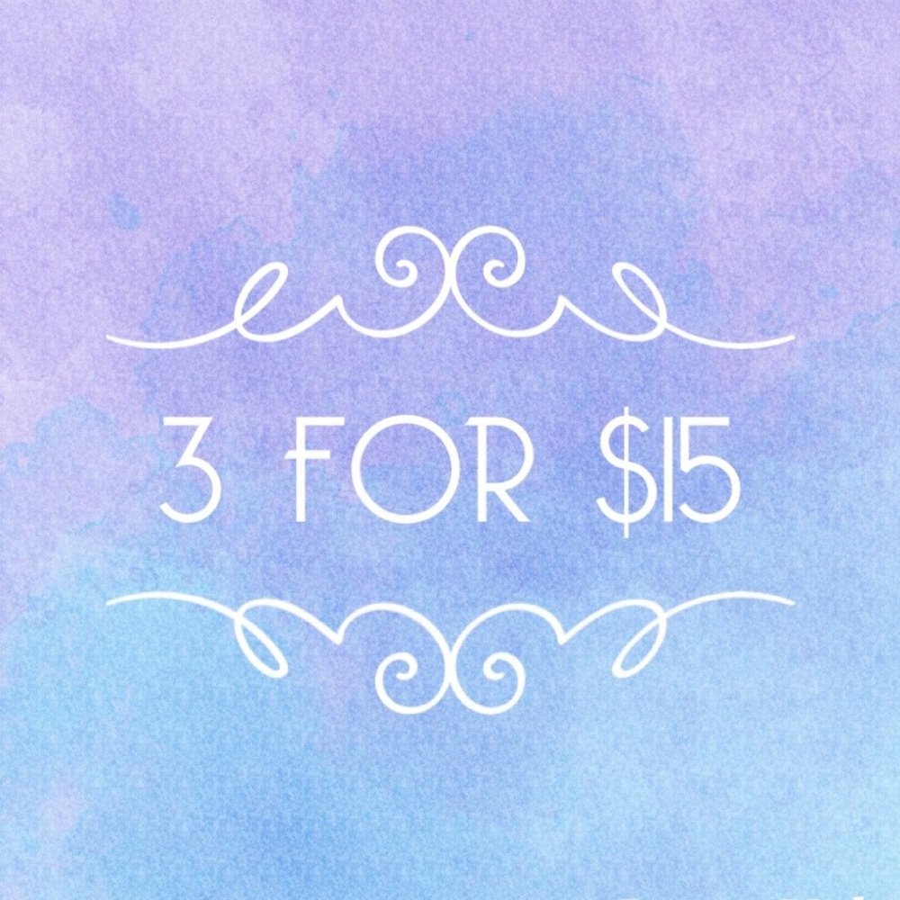 3 for $15 on select items